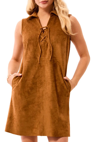 Tribal Hazelwood Sleeveless Lace Up Dress with Pockets