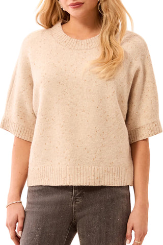 Tribal Lofty Extended Sleeve Sweater in Heathered Pashmina