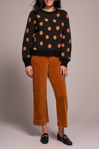 Tribal Long Sleeve Crew Neck Sweater in Black