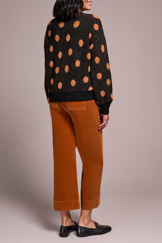 Tribal Long Sleeve Crew Neck Sweater in Black