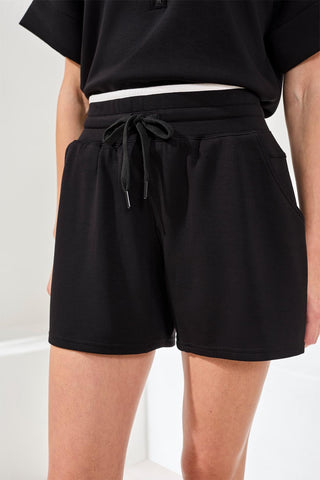 Tribal Techno Lux Pull-On Short Contrast Detail in Black