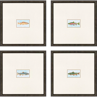 Trout Framed Prints Assorted fish gold bronze frame