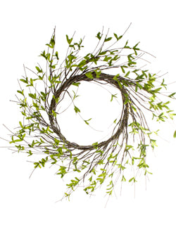 Twig Wreath 24" green nature natural