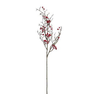 Two Branch Red Berry Stem 37"