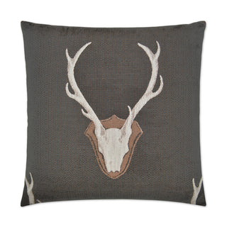 Uncle Buck Pillow in Grey 24"x24" insert deer head
