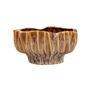 Uriel Planter brown glaze stoneware handmade hand made
