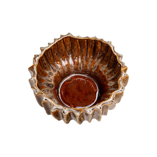 Uriel Planter brown glaze stoneware ribbed hand made handmade