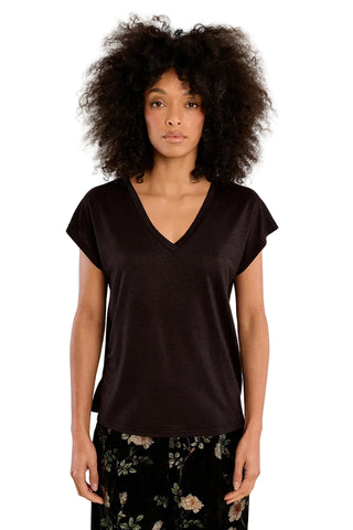 V-Neck T-Shirt in Black