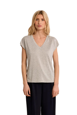 V-Neck T-Shirt in Silver