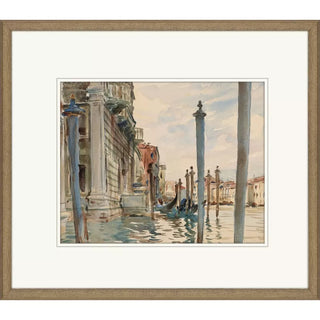 Venice Assorted Artwork, 4 Styles embossed weave antique gold wood frame canal