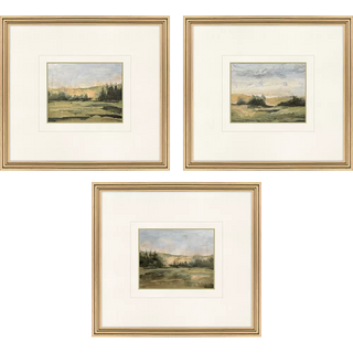 Verde Vista Artwork Assorted tree green landscape gold frame