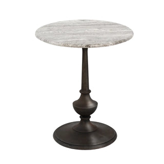 Versant Accent Table marble bronze round spindle