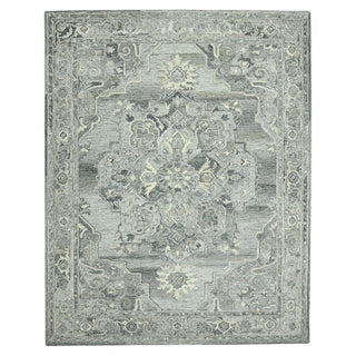 Decorative rug with intricate patterns on a plain background. Vestige Gray 8'x10' Rug.