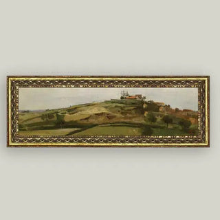 View of Lormes Framed Antique Art 17"x6"
