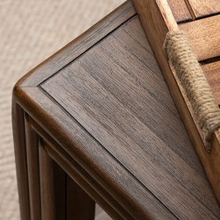 Vista Cocktail Table  rich brown stain square open