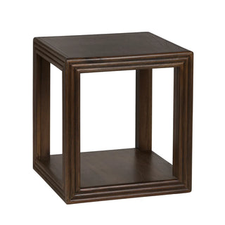 Vista End Table brown stain wood square open modern