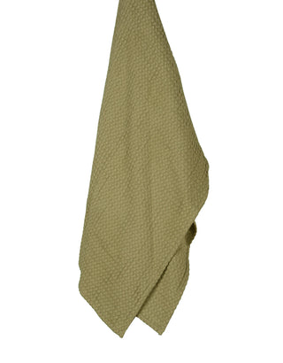 Waffle Knit Throw in Sage Green