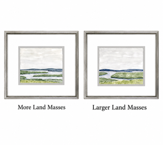 Waterside Marsh Artwork Assorted green blue white