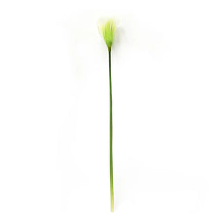 A single artificial white calla lily stem with a long green stem flower floral