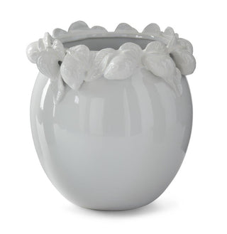 White Ceramic Lemon Rim Vase