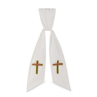 White Cross Wreath Sash
