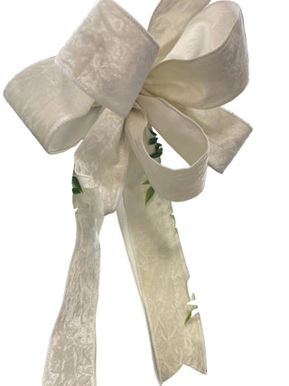 White Crushed Velvet Bow
