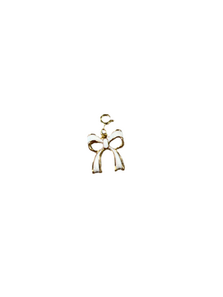 White Enamel Bow Clip Charm