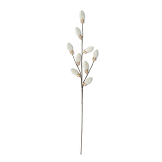 White Flocked Christmas Bulb Pick
