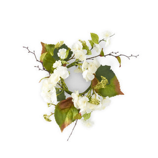 White Hydrangea Candle Ring 