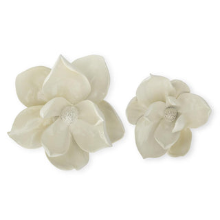 White Resin Wall Hanging Magnolia Bloom Assorted