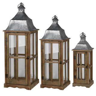 Window Scape Lantern Assorted barn house barnhouse metal hook glass door brown aluminum