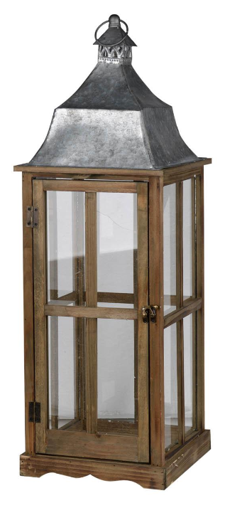 Window Scape Lantern Assorted large metal barn brown glass