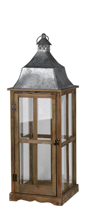 Window Scape Lantern Assorted medium glass metal brown barn