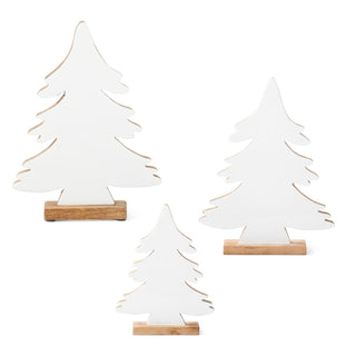 Wood Enameled Front Tabletop Christmas Tree Assorted