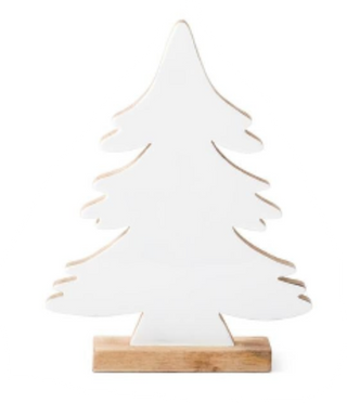 Wood Enameled Front Tabletop Christmas Tree Assorted
