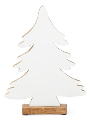 Wood Enameled Front Tabletop Christmas Tree Assorted