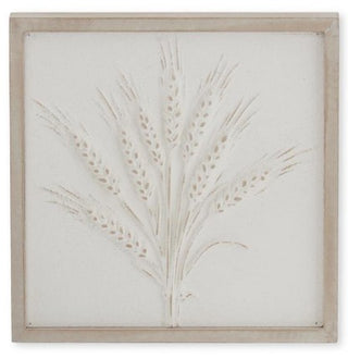 Wood Framed Wheat or Pumpkin Embossed Wall Art distressed