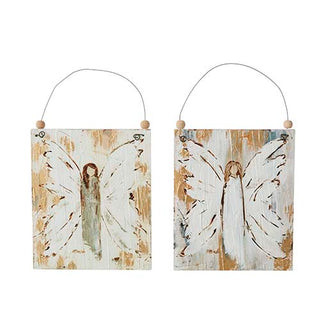 Wooden Angel Ornament Assorted natural tones