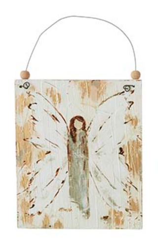 Wooden Angel Ornament Assorted natural tones