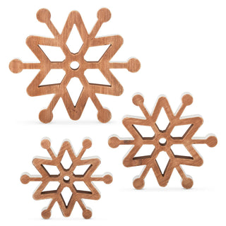 Wooden Snowflake with White Edge Assorted