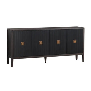Worthington Four-Door Sideboard black gold handles ribbed