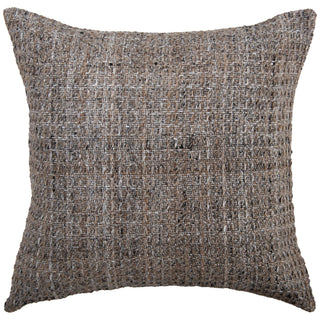 Woven Down Alternative Decorative Pillow in Brown Tweed