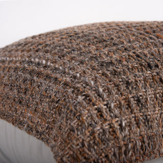 Woven Down Alternative Decorative Pillow in Brown Tweed