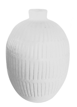 Xena Vase white ceramic small mouth texture