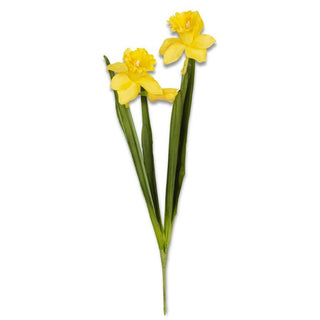 Yellow Real Touch Daffodil with Double Bloom & Bud