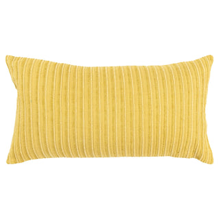 Yellow Striped Lumbar Down Alternative Filled Pillow woven cotton