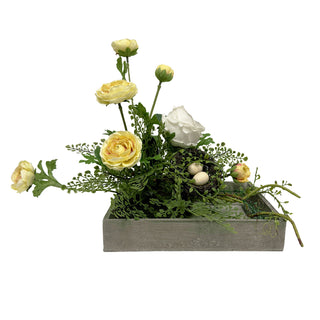 Yellow and White Arrangement in tray