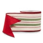 Yuletide Stripes Wired Ribbon 4" - SOLD BY THE FOOT