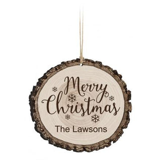 P. Graham Dunn White Wood Log Ornament