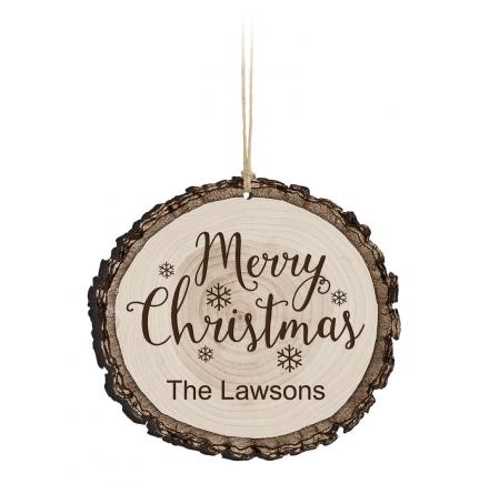 P. Graham Dunn White Wood Log Ornament